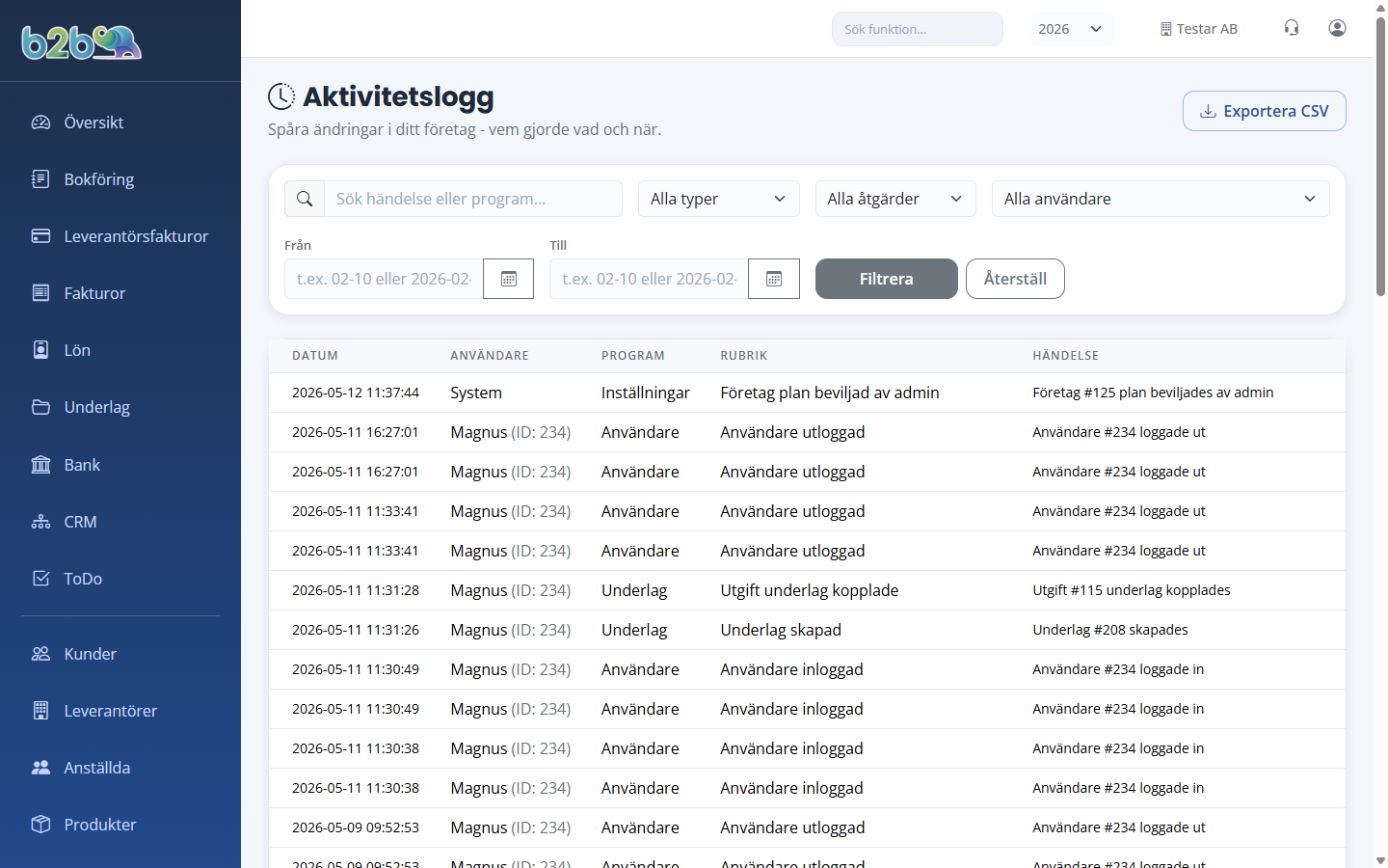 Aktivitetslogg
