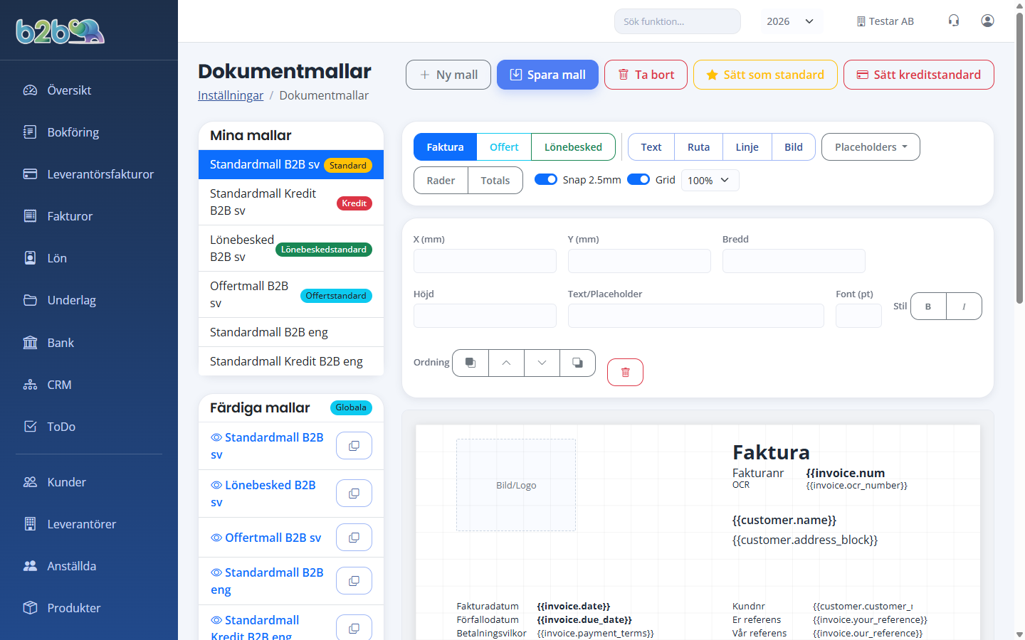 Dokumentmallar