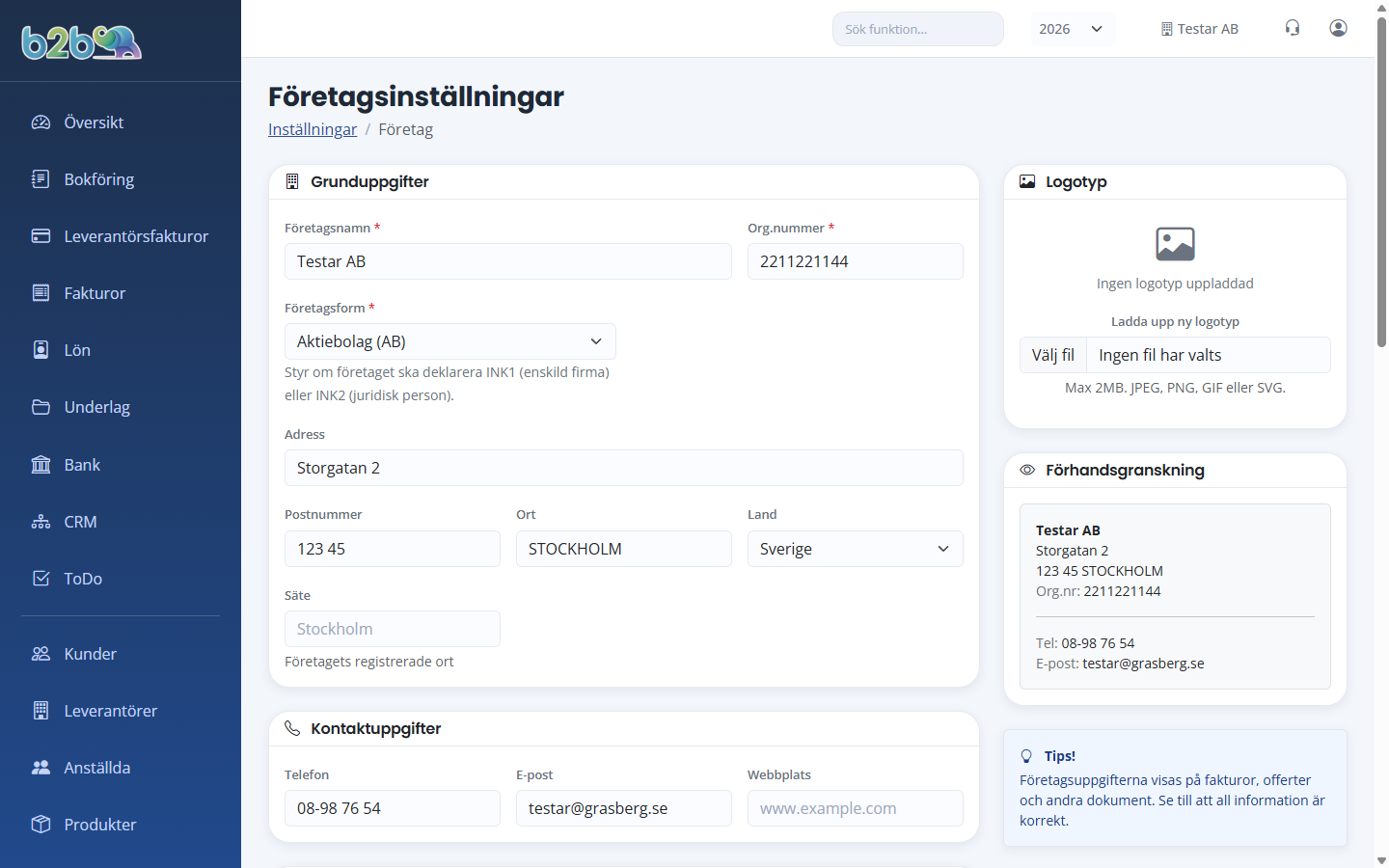 Företagsuppgifter
