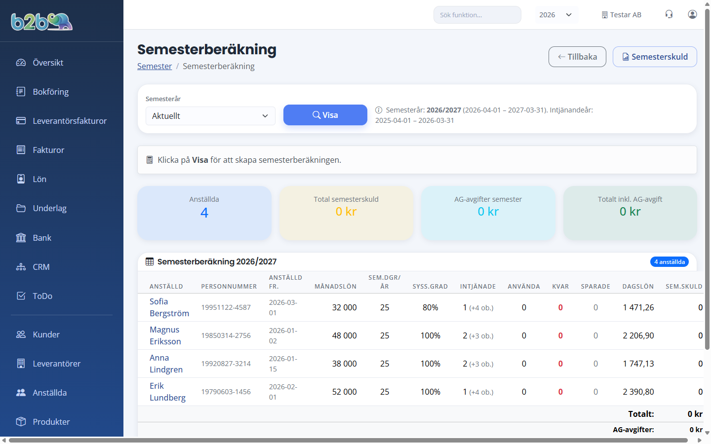 Semesterberäkning