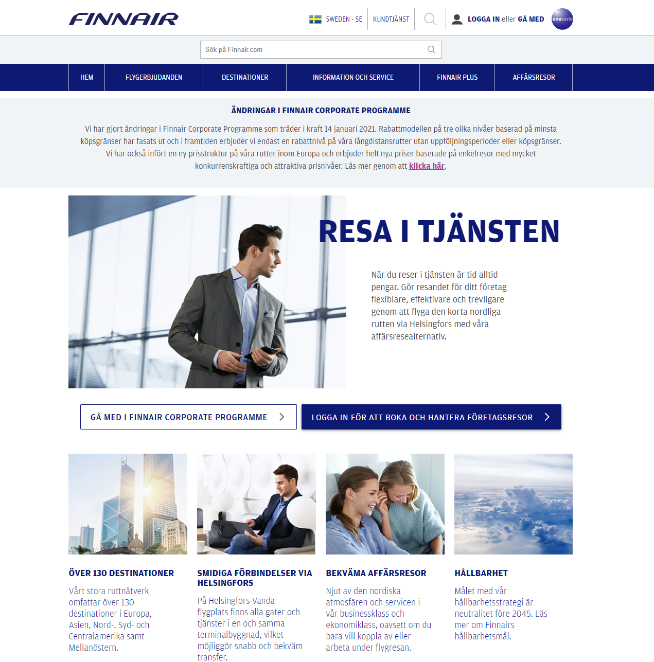 Affärsresor från Finnair